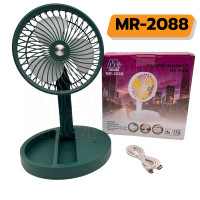 ราคา พัดลมพกพา ขนาด 6 นิ้ว พัดลมตั้งโต๊ะ แรงลม 3 ระดับ ชาร์จโซล่าเซลล์และไฟบ้าน พัดลม รุ่นMR 2088 3088 (18328354368)