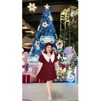 ราคา 263 R ชุดเดรสสาวอวบ ชุดออกงานสาวอวบ เดรสปกลูกไม้ฉลุ (17143689200)