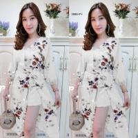 ราคา TW3995 จั้มสูทก้านแก้ว ลายดอก Glass stem with rose pattern (402890927)