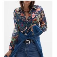 ราคา TRAF Zara2022เสื้อฤดูใบไม้ร่วงใหม่หลวมแขนยาวปกด้านหน้ากระดุมปิดผ้าไหมซาตินพื้นผิวเสื้อ7969242 (16346092750)