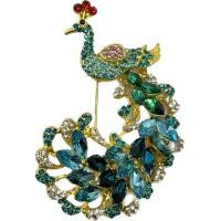 ราคา นกเข็มกลัดรูปนกยูงสีน้ำเงินสีเขียวสร้อยคอจี้พลอย (19476943762)