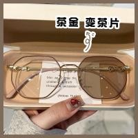 ราคา แว่นตาสายตาสั้น เลนส์อัตโนมัติ และสั้น 100 ถึง 400 กรอบแปดเหลี่ยม เปลี่ยนสีได้ UV400 เปลี่ยนสีอัตโนมัติแสงแดด ฟิลเตอร์ออปติคอล แว่นตาผู้หญิง และผู้ชาย (20705414960)
