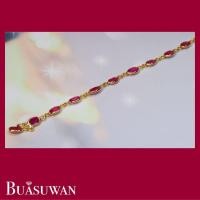 ราคา สร้อยข้อมือ ประดับด้วยพลอยทับทิม ตัวเรือนทองคำแท้ 18K สร้อยข้อมือแบบผ่าหวาย เหมาะสวมติดข้อมือ เป็นไอเทม ที่สามารถใช้งานในทุกๆวัน (19577460193)