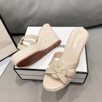 ราคา รองเท้าเสริมส้นรองเท้าส้นเตารีดถักเรียบง่ายลำลองหวานและหวานทุกวัน (20937926748)