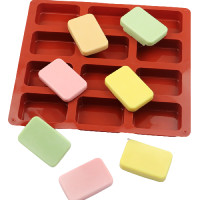 ราคา แม่พิมพ์ซิลิโคน พิมพ์สบู่ พิมพ์วุ้น พิมพ์ขนม รูปสี่เหลี่ยม 12 ช่อง 75 G (10697265892)
