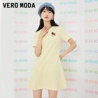 ราคา Vero Moda Dress Slim Small A Hem Strawberry Embroidery Black Women (20509472044)