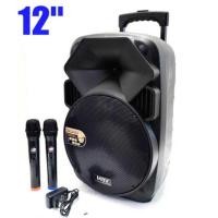 ราคา JH ลำโพงขยายเสียงเคลื่อนที่12นิ้ว ลำโพงล้อลาก พกพา ดอกลำโพง12 พร้อมไมโครโฟนไร้สายในตัว 2อัน รุ่น 12M (20825294783)