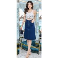 ราคา กระโปรงยีนส์ทรงเอยาว กระโปรงยีนส์เอวสูง งานป้าย Cng jeans (13302675118)