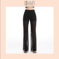 ราคา MILIN High waisted flared leg sheer pants กางเกงขายาวผ้าชีฟองเอวสูง Commit Pants (16827385167)