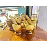 ราคา ครกไม้ พร้อมสาก 9 12นิ้ว สีธรรมชาติ ลายไม้ สีเหลือง ครกส้มตํา เครื่องครัว ครกตำน้ำพริก ห้องครัว แข็งแรงทนทาน เกรด A (19617459458)