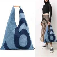 ราคา Maison Martin Margiela MM6 denim and triangle number 6 tote (16553750526)