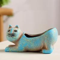 ราคา แจกันกระถางต้นไม้พรุนรูปสัตว์กระถางดอกไม้เซรามิคแมวน่ารักย้อนยุคงานฝีมือสำหรับตกแต่งบ้านในร่มจำลอง (20523377075)