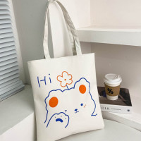 ราคา DE กระเป๋าผ้าแคนวาสสไตล์ใหม่ กระเป๋าผ้าสะพายข้างลายปาก ins เกาหสี กระเป๋าผ้าสะพายข้าง ปลีก ส่ง Double E Shop E528 (17322761127)