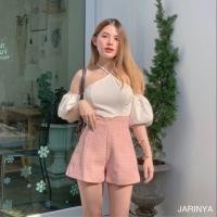 ราคา JARINYA กางเกงขาสั้นผ้าทวิตชาแนล เนื้อผ้าเกรดพรีเมี่ยม แต่งเอวหยัก มาพร้อมกระเป๋า 2 ข้าง ใช่งานได้จริง สีแมชง่าย ทรงสวยทรงเอ เอวสูง ทร (14093826326)