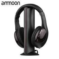 ราคา ammoon 5 in 1 Wireless Headset FM Hi Fi Wireless Headphone Emitter Receiver Set FM Radio Computer Monitor Cordless Headphone Wired Headset with Microphone for Listening Voice Chatting (19643971853)