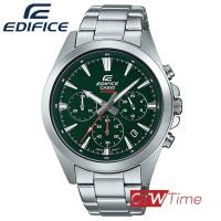ราคา Casio Edifice นาฬิกาข้อมือผู้ชาย สายสแตนเลส รุ่น EFV 630D 3AVUDF สีเงิน หน้าปัดสีเขียวเข้ม (15942143471)
