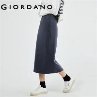ราคา GIORDANO Women Skirts Elastic Waist Split Back Long Sweat Skirts Exposed Seam Solid Color Fashion Casual Long Skirts 13463682 (20412448334)