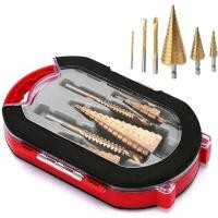 ราคา 6pcs ดอกสว่าน ทรงเจดีย์ ดอกสเต็ป เคลือบไทเทเนียม ขนาด 4 32 มม 3 4 HHS Step Drill Titanium Size 4 32mm 6 Pcs Set เจาะขยาย คว้านรู เคลือบไทเทเนี่ยม ดอกเล็กให (20729314830)