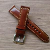 ราคา สายนาฬิกาหนังฟอกฝาด 2022 mm ความยาวสาย 75 125 mm หนา 3 mm Handmade leather watch strap (718996386)