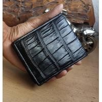 ราคา กระเป๋าสตางค์ หนังจระเข้แท้ สีดำ หนังนุ่มมือ ไม่กระด้าง เป็นหนังส่วนท้องของจระเข้ (16230555267)