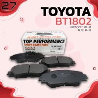 ราคา ผ้าเบรค หน้า TOYOTA ALTIS 1 6 1 8 E140 E150 E160 หน้าแบน 2008 ON SIENTA 17 ON WISH 10 ON RAV4 XA30 2008 2016 ตรงรุ่น100 BT 1802 TOP PERFORMANCE ผ้า ดิสเบรค เบรก โตโยต้า อัลติส แท็กซี่ วิช เซียนต้า (37