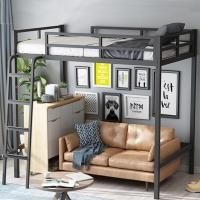 ราคา LOFT bed elevated bed high and low double bed upper and lower bunk bed elevated bunk bed dormitory small apartment wrought iron bed (16566682733)
