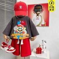 ราคา SUKAL ชุดแฟชั่นเด็ก ชุดเด็กเท่ห์ๆ เด็กชายและเด็กหญิงผ้าฝ้ายแท้ชุดเด็กทารกเสื้อยืดผ้าฝ้ายแขนสั้นด้านบนเพิ่มกางเกง (17739529200)