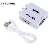 ราคา Mini RCA To VGA Converter AV2VGA VGA2AV Conversor 3 5มม RCA VGA Video Converter สำหรับ PC ทีวี HD คอมพิวเตอร์ทีวี (11940559957)
