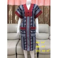 ราคา ชุดเดรสกะเหรี่ยง ชุดผ้าฝ้ายพิมพ์ลาย ชุดผ้าพื้นเมือง ชุดคอวี ชุดลายช้าง (19637867257)