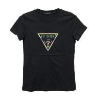 ราคา GUESS เสื้อยืดทรงสามเหลี่ยม GUESS ลายตัวอักษรสีตัวอักษรเสื้อผู้หญิงแขนสั้นเข้ารูประบายอากาศได้ดีผ้าฝ้ายบางสำหรับฤดูร้อน (14507935773)