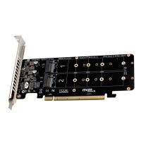 ราคา PCIE 4 0 Dual Disk PCIeX16 to M 2 M Key NVME SSD Expansion CardSupports 4 NVMe M 2 M Key 2280 SSD (20584085980)