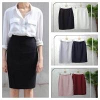 ราคา กระโปรงใส่ทำงาน ทรงสอบ ผ่าหลัง ซิปหลัง ยาว 22 นิ้ว ผ้าฮานาโกะ SIZE S 3XL ตารางไซส์อยู่ด้านล่าง (579132311)