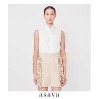 ราคา asava ss23 Asava Sleeveless Draped Blouse เสื้อผู้หญิง แขนกุด คอตั้ง แต่งเดรปไขว้ที่ด้านหน้า (19182295555)