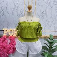 ราคา ส่งเร็วพิเศษ เสื้อผ้าคนอ้วน แฟชั่นคนอ้วน รเานปอแฟชั่น อก42 58 ยาว17 เฉพาะตัวเสื้อ ถ้าวัดจากไหล่ยาว 25 ใหญ่พิเศษ ครอปเปิดไหล่ (18528713673)