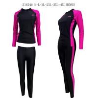ราคา พร้อมส่ง 31624 ชุดว่ายน้ำผู้ใหญ่แบบ 2 ชิ้นแขนยาวขายาว (19296208598)