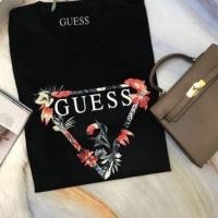ราคา Guess เสื้อยืดแขนสั้นสำหรับผู้หญิงพิมพ์ลายเทรนด์ใหม่ (14540522561)
