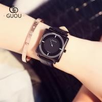 ราคา GUOU 8811 นาฬิกาข้อมือผู้หญิงทรงสี่เหลี่ยมแฟชั่นนาฬิกาข้อมือสายหนังเรียบง่ายนาฬิกาผู้หญิงเรียบหรู ส่งกล่องนาฬิกาที่สวยงาม (19566770304)