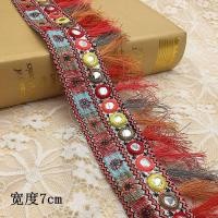 ราคา 5หลาผ้าฝ้ายโพลีเอสเตอร์ Jacquard พู่ลูกไม้ริบบิ้นตัดเย็บเสื้อผ้าชุดตกแต่งผ้าตัด (13127857662)