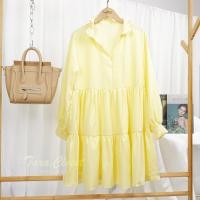 ราคา ส่งเร็วพิเศษ PE058 TARA Dress ชุดเดรสแขนยาว สไตล์คุณแอน คอเต่าแต่งระบาย ชุดแต่งระบายเป็นชั้นๆ เนื้อผ้าไหมอิตาลี ผ้าเบาพริ้ว สวย (6071896319)