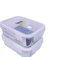 ราคา SUPERLOCK กล่องถนอมอาหารแก้วทรงสี่เหลี่ยม SUPERLOCK GLASS 890ml รุ่น 6089 1 ชุด มี 2 กล่อง (20638995691)