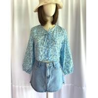 ราคา เสื้อครอปแขนยาว เสื้อครอปแขนยาวลายดอก เสื้อครอปลายดอกไม้ เสื้อครอป (20842745570)