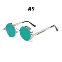 ราคา VIVIBEE Vintage Steampunk Red Sunglasses Men Round Punk Alloy Metal Retro Sun Glasses Women 2022 Goggles Gothic Style Shades (17037746148)