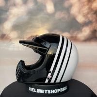 ราคา หมวกกันน๊อคเต็มใบคลาสสิค BELL MOTO 3 REVERB GLOSS WHITE BLACK (15071011756)