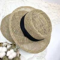 ราคา 106 หมวกสาน หมวกสานวัสดุธรรมชาติ หมวกปีกกว้าง หมวกสานทรง Dumont (10580203549)