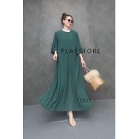 ราคา ส่งเร็ว สินค้าขายดี เดรสอัดพลีทแขนยาว เนื้อผ้าพริ้วใส่สบายช่วงตัวปล่อยปล่อยใส่ง่ายมีซับในครึ่งตัว ชายล่างซีทรู สีสวยทุกสี ซับในเดรสสั้น 5สี ดำ เขียว แดง ฟ้า ม่วง (14635185616)