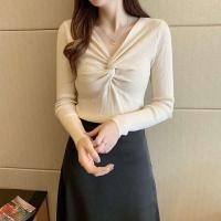 ราคา เสื้อไหมพรมแขนยาว ไขว้หน้า ทรงเข้ารูป NO 42 (1616046920)