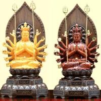 ราคา พร้อมส่ง กวนอิมพันมือ เจ้าแม่กวนอิมปางพันเนตรพันกรเป็นปางหนึ่งของพระมหาโพธิสัตว์อวโลกิเตศวร งานเรซินงานทองสีไม้ ขนาด14นิ้ว千手观音 (9655985003)