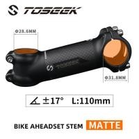 ราคา TOSEEK แฮนด์บาร์รถจักรยาน31 8มม อลูมิเนียม ก้านคาร์บอนมุม6 17องศา Mtb จักรยานเสือหมอบสเต็มอะไหล่สำหรับจักรยาน (12078909031)