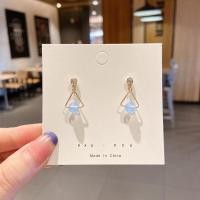 ราคา PEC ต่างหูแฟชั่นสตรีตุ้มหูคริสตัลรูปหัวใจสไตล์เกาหลี (8816913843)