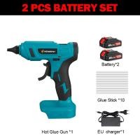 ราคา ปืนกาวร้อนละลายไฟฟ้าไร้สายหัวฉีดกาวแท่ง11มม 10ชิ้นเครื่องมือซ่อม DIY แบบชาร์จไฟได้สำหรับแบตเตอรี่ Makita (20733325532)